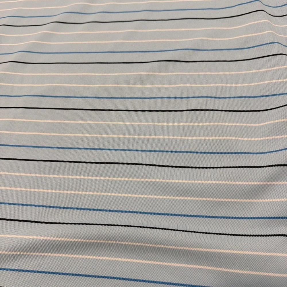 Peter Millar Summer Comfort Striped Golf Polo Mens L Blue